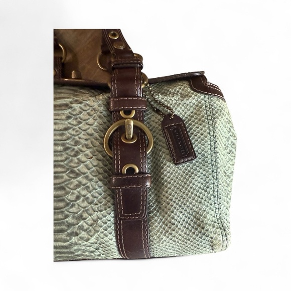 Vintage Coach Rare Sage Chelsea Python Shoulder Bag One Of A Kind|Vintage Coach - Picture 6 of 16